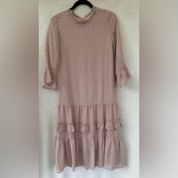 orange creek Dresses & Skirts - ORANGE CREEK Blush Pink Embroidered Floral Lace Dress Womens S  Boho Peasant